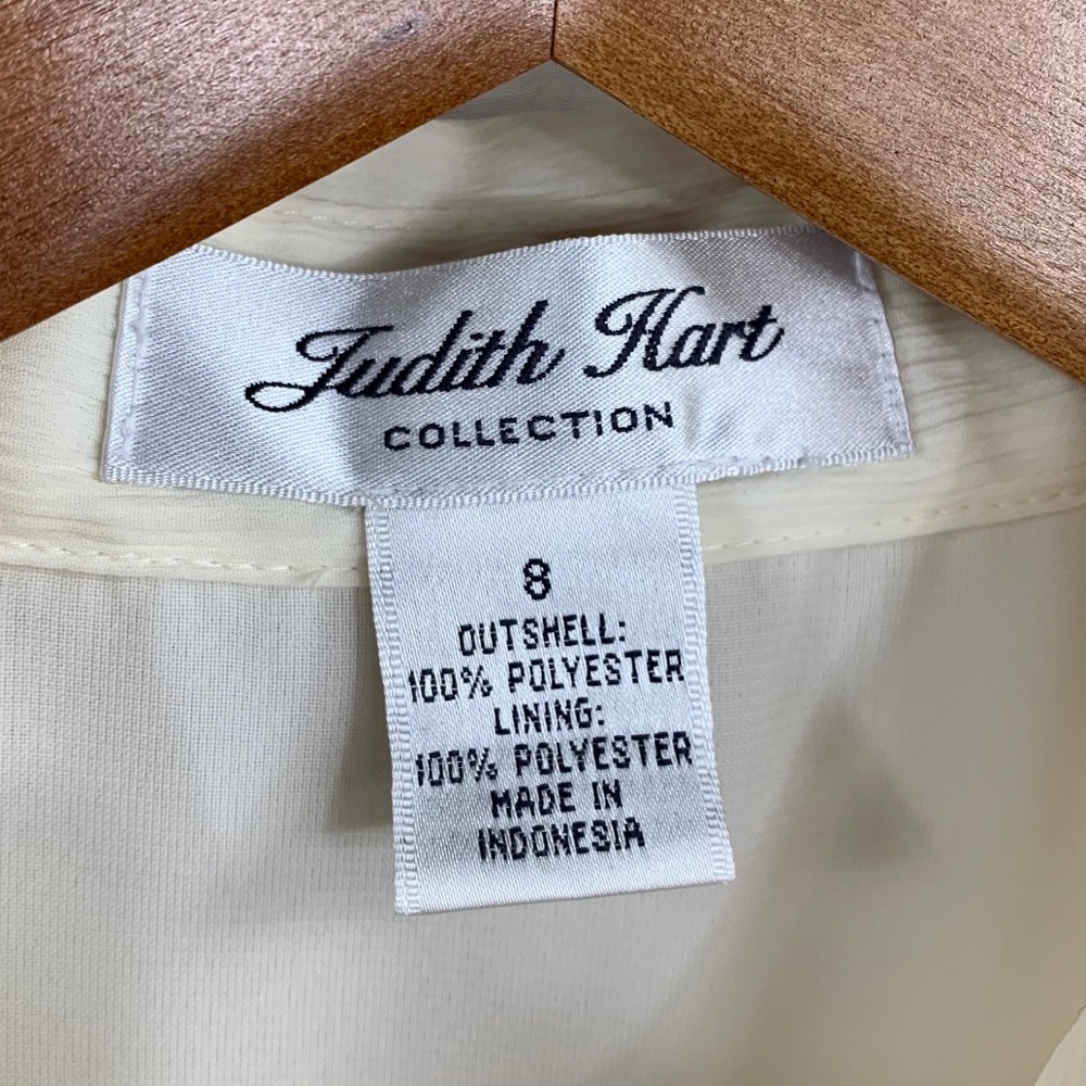 JUDITH HART Cream Ruffle Front Button-Down Blouse - Picture 10 of 11